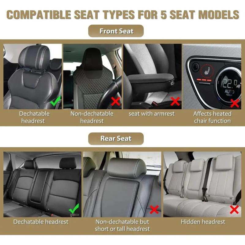 Nilight Hyundai Honda Accord Kia Civic Corolla Camry CRV RAV4 Fusion 5 Seat Covers (Full Set, Black Red)