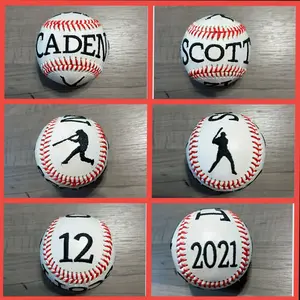 Personalized Embroidered baseballs for all occasions! Individual baseball players, coach baseballs, birth balls, wedding baseballs, and “promposal” baseballs