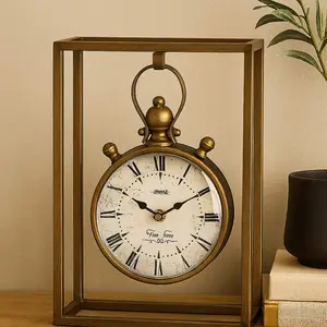 Bronze Metal Standing Stopwatch Decorative Clock