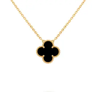 Pre-owned Van Cleef & Arpels Vintage Alhambra pendant 18K yellow gold, Onyx