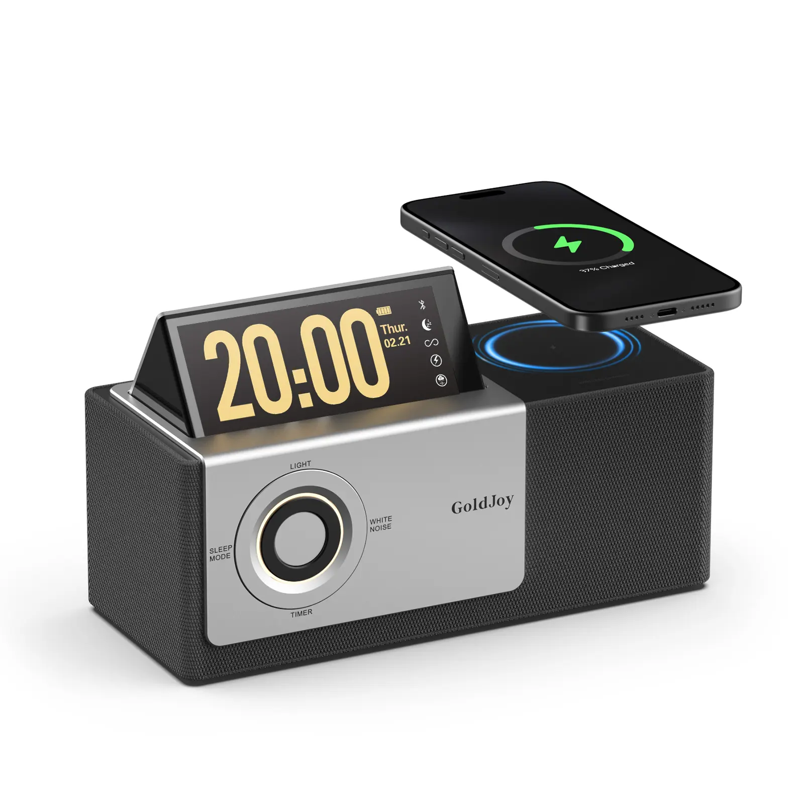 GoldJoy Flip-Up Display Screen Bluetooth Speaker, 7-in-1 Wireless ...