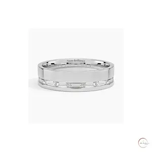 Baguette Lab Diamond Men's Eternity Band