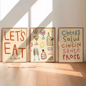 3-Piece Set: Frameless Alcohol-Themed Wine Glass Posters, Abstract-Style Alcohol-Themed Wine Glasses, Canvas-Printed Posters, Hanging Wall Art, Wall Decoration, Wall Decor, Home Art Decor, Modern Home Decor, Unframed Art Print