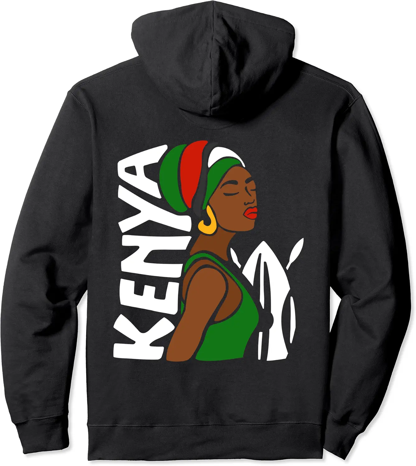 Kenya Kenyan Cool Ethnic Heritage Traditional African Woman Pullover Hoodie - Alexandraan Shop 73B09R2VK2J7