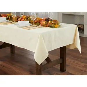 BrylaneHome Damask 60" X 120" Tablecloth - Ivory