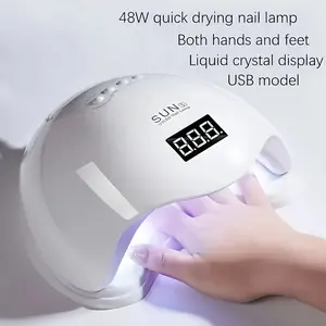 LED nail art light-Smart digital display, quick drying and high efficiency, professional blue light, creating exquisite nail art-White/Pink-1Pc