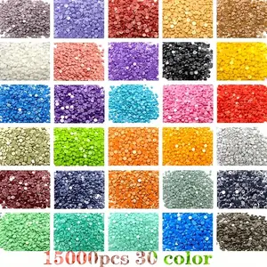 15000pcs 5D Diamond Painting Beads, 30 Colors, 500 Pieces Per Pack, DIY Decorative Sparkling Diamond Fragments, Craft Supplies, Diamond Painting Kits