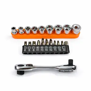 3-in-1 Compact Mini Ratchet Wrench Set – Portable Socket & Bit Tool Kit for Tight Spaces