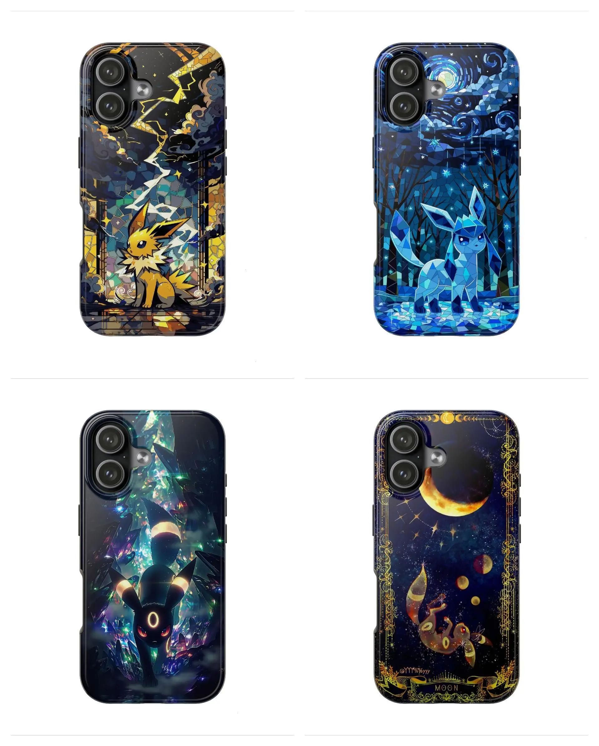 Eeveelution Mosaic Collection  iPhone 17 16 15 14 13 12 11 X 8 7 Pro Max/Pro/Mini, SAMSUNG GALAXY 21 S22 S23 S24 25 ULTRA PLUS Shockproof Anti-Drop Protective Cases