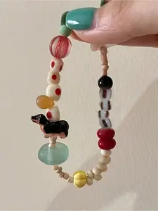 Casual Cute Unique Minimalism Boho Style Beaded Colorful Dopamine Cute Animal Puppy Beaded Necklace Children Bracelet Daily Vacation Music Festival Gift From A Best Friend Gift From A Best Friend Beaded Bracelets