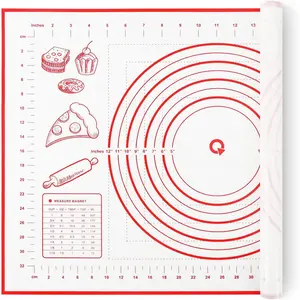 Pastry Baking Mat Dough - 16x24Inch Large Non Stick Slip Cookie Bread Rolling Mats Sheet, Kitchen Counter Kneading Cooking Board Pad Matt with Measurement for Pie Pizza Cookies Fondant Making