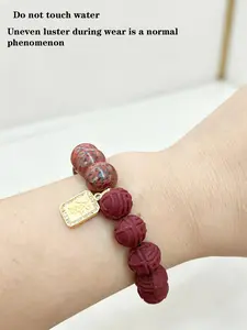 1 handmade antique formula rose and vanilla scented wooden bead bracelet, suitable for daily wear and gifting, suitable for both men and women's wooden fragrance jewelry