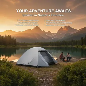 1-2 Person 4-Season High Quality Backpacking Tent - Winter Cold-Weather Camping Gear, Lightweight 2-Person Tent with Zippered Door & Fly, All-Season Portable Shelter for, for families,, Outdoor Adventures (White)