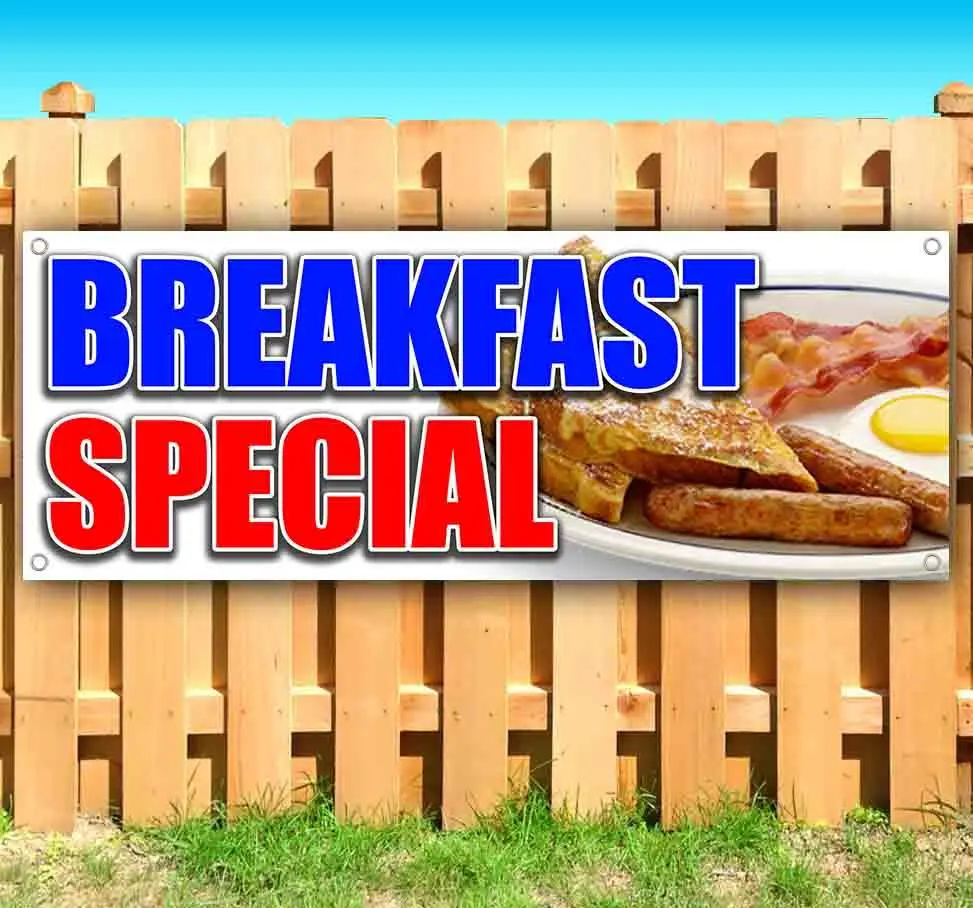 Breakfast Special Vinyl Banner – Heavy-Duty 13 oz Indoor/Outdoor Business Sign – Multiple Sizes