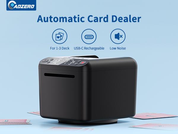 Automatic Card Dealer Machine - 4 Optional Drawing Remotes, Rechargeable for 3 Decks, 1-12 Players, Adjustable Dealing Distance, Quiet 360° & 180° Rotation, Compatible with Poker, UNO, Bridge, Blackjack & More Automatic Card Dealer Machine - 4 Optional Drawing Remotes, Rechargeable for 3 Decks, 1-12 Players, Adjustable Dealing Distance, Quiet 360° & 180° Rotation, Compatible with Poker, UNO, Bridge, Blackjack & More