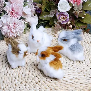 4pcs set of mini Easter simulated rabbit decorations, suitable for Easter, daily home use, gift and birthday gift