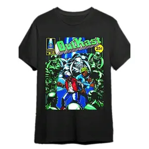 OUTKAST ATLIENS 25 Outkast Men's Summer Casual T-Shirt, Comfortable and Breathable, Soft, Slightly Stretchable, Street Hip-Hop Style T-Shirt 100% Cotton, Suitable for All Seasons, Unisex Top