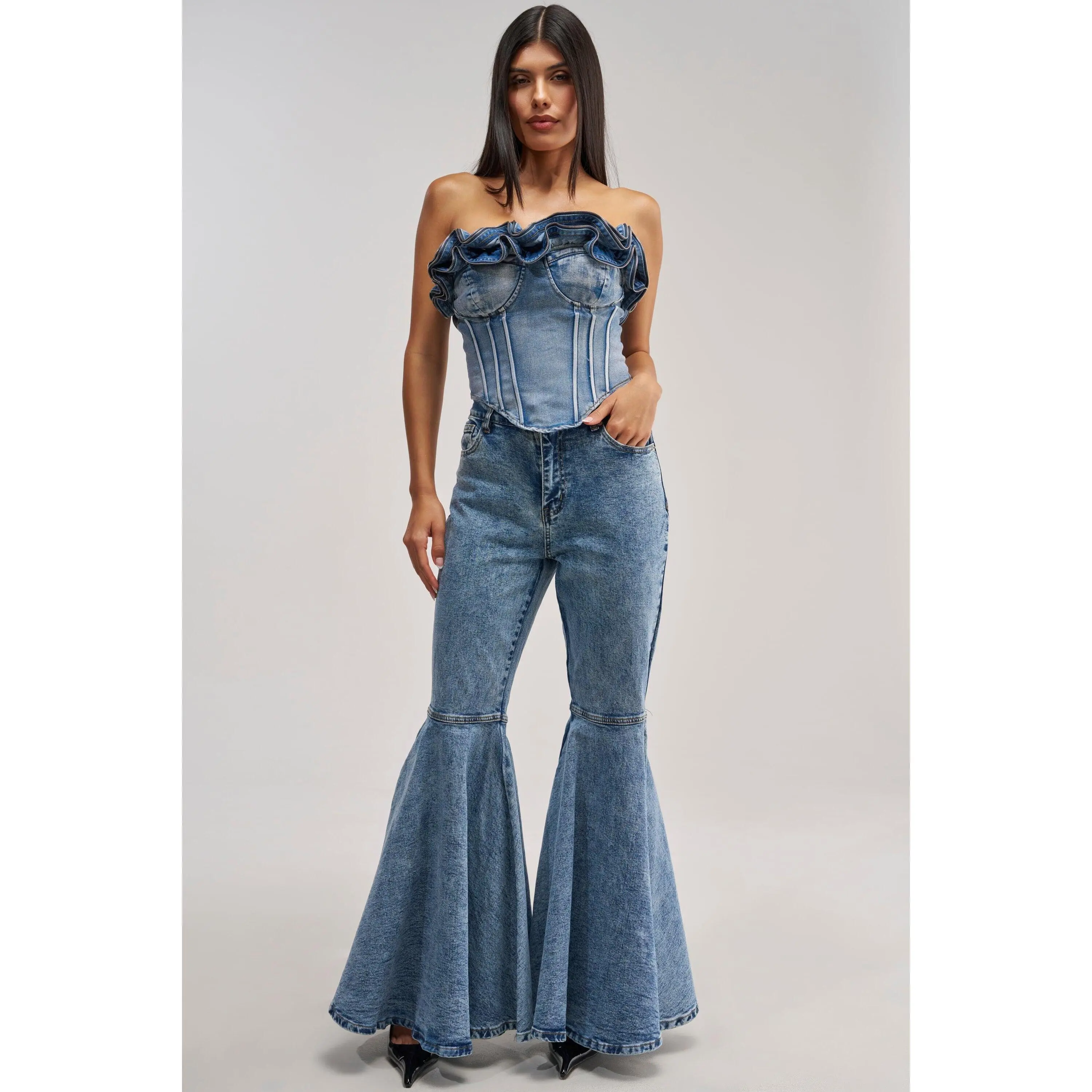 DONT PLAY WITH MY HEART BELL BOTTOM DENIM