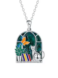 New Drop Earrings Cat Necklace, Luxury Unique High-End Jewelry, Trendy Versatile Clavicle Chain, Fashionable Small Design Accessory