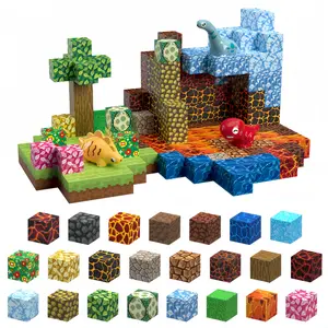 205PCS Magnetic Blocks Pixel Design- Magnetic Building Blocks Magnetic Tiles Stacking, Build Magnet World Set, STEM Montessori Sensory Toys magnet blocks Cubes Creativity Outdoor fun magnetic blocks