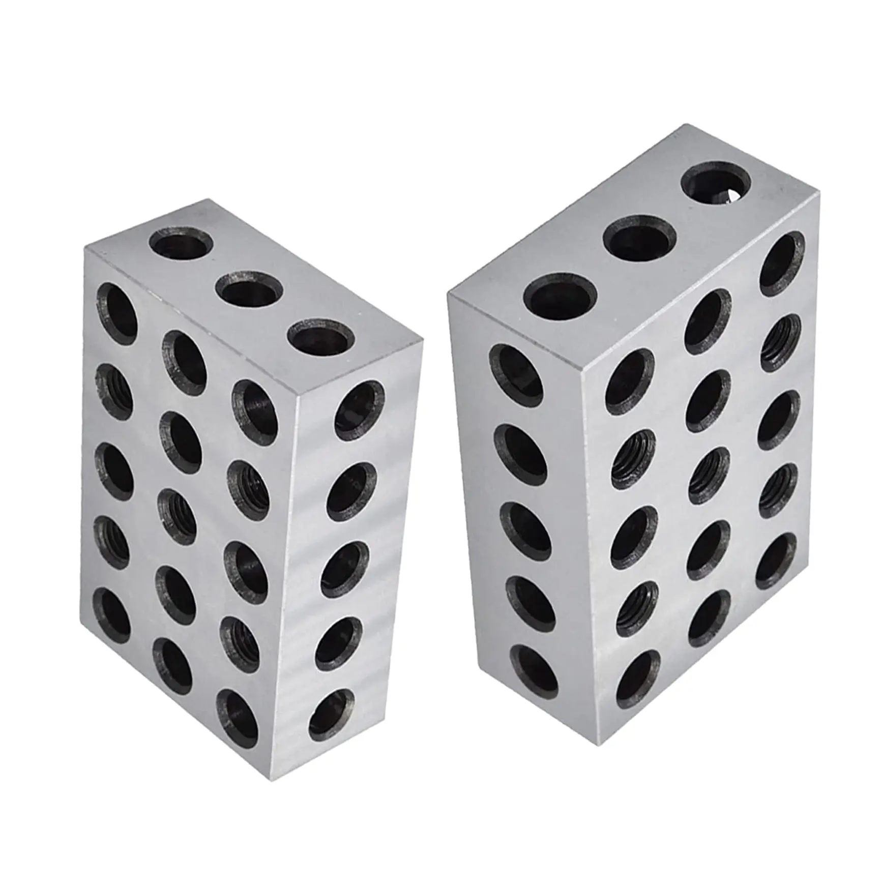 Metal Square 2-4-6 Blocks, Durable Ultra Precision .0002" Machinist 246 Blocks with 23 Holes, Matched Pair Hand Measuring Tool, Building Blocks