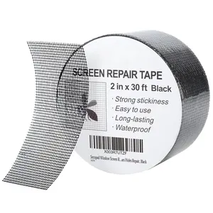 2in x 30FT Screen Repair Tape – Black Fiberglass Adhesive Mesh Patch for Window Door Screen Fix Kit