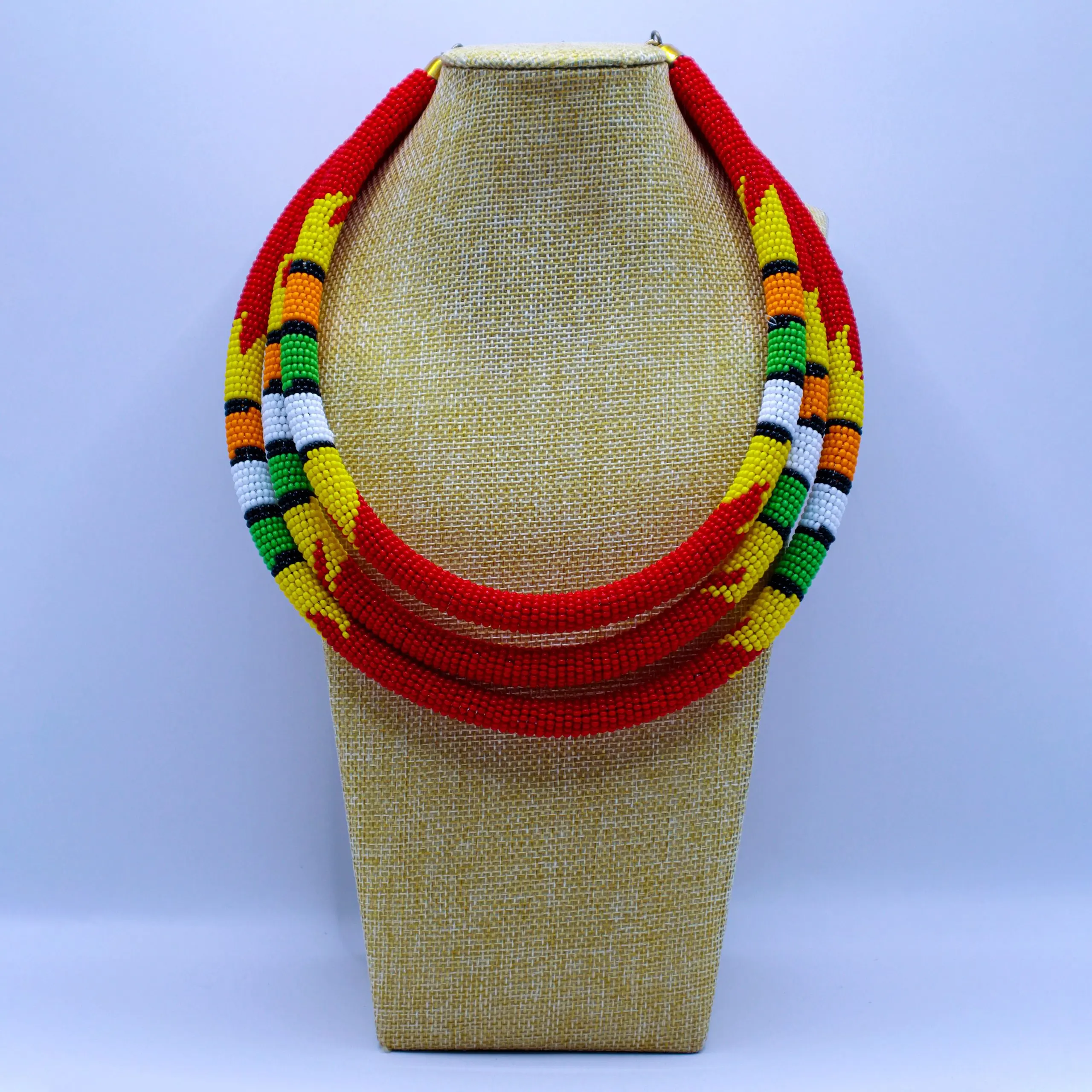 3 in 1 Maasai inspired beads necklace