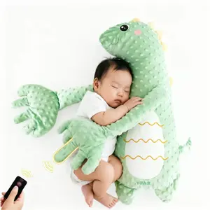 Viral Baby Soothing Hugging Pillow – Soft Cotton Animal-Shaped Sleep Aid with Gentle Patting, 3-Level Adjustable & Remote Control.Available in Green Dino & Pink Bunny – The Mom Must-Have for Better Infant Sleep!