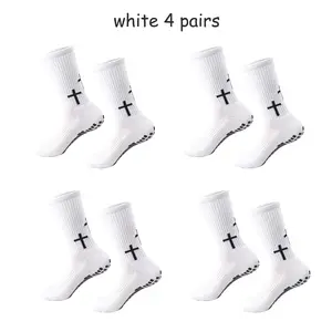jesus gripsocks,4 pais cross grip soccer socks-Anti SlipGrips Sports socks for Men Women Youth