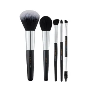 [Studio17] Portable Makeup Brush Set - Essential Face & Eye Makeup Brush Set | Makeup Pouch & Brush Cover Included