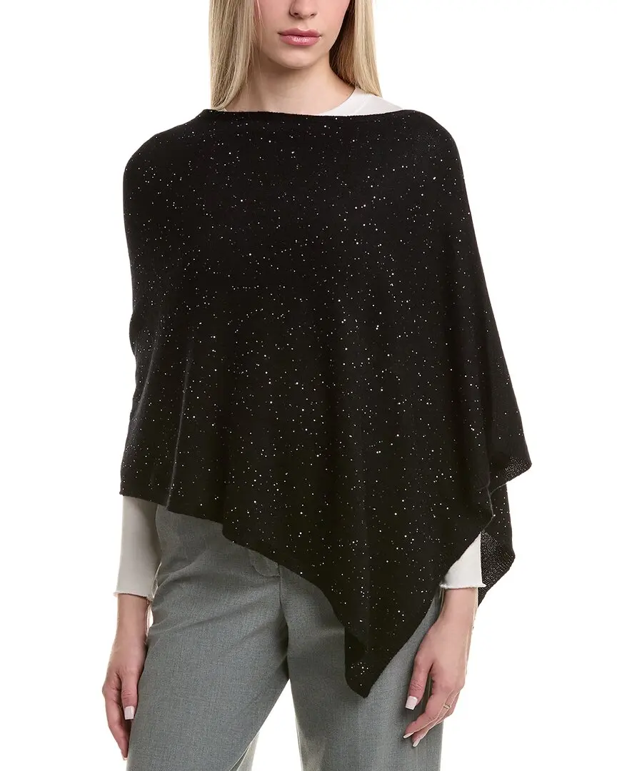 sofiacashmere Reverse Jersey Sequin Wool & Cashmere-Blend Poncho