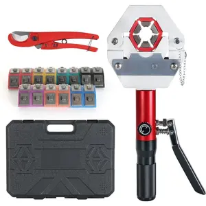 Hydraulic AC Hose Crimper Kit with Pipe  and 7 Dies- Handheld 71500 Hydra-Krimp for Air Conditioning Repair, Manual Crimper for BH Air Conditioner Hose & Beadlock Fittings