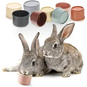8 Count Stacking Cups for Rabbits - Multi-Colored Reusable Bunny Toys of Different Sizes, Safe Plastic Nesting Toys for Small Animals Rabbits Bunny Hiding Food and Playing
