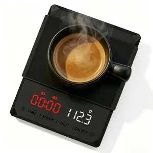Portable Digital Coffee Scale, Rechargeable Mini Kitchen Scale with Auto Timer, 2kg Capacity 0.1g Accuracy for Espresso Pour-Over Brewing