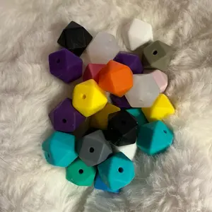Mixed bag - 14 mm hexagon silicone beads