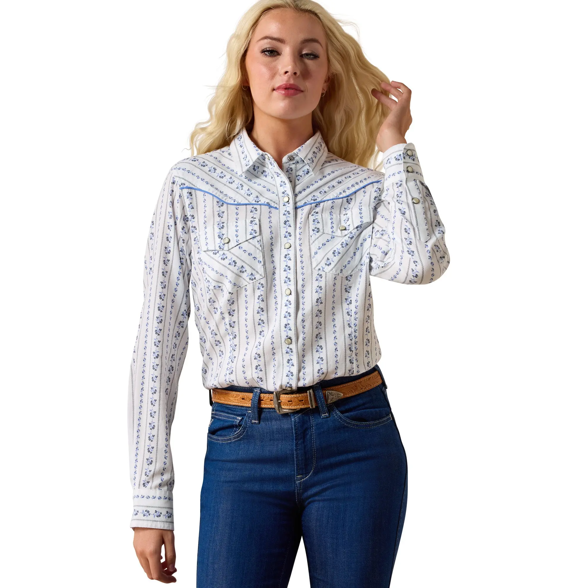 Ariat Ladies Grace Western Blossom Stripe Snap Shirt 10073486