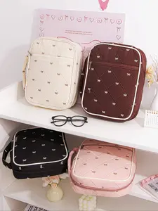 Quilted Bow Bible Cover Case for Women, Durable & Stylish Bible Carry Bag with Handle, Ideal for Daily Use & Religious Gifts