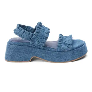 COCONUTS by Matisse Womens Jean Platform Casual Sandals Casual Mid Heel 2-3" - Blue