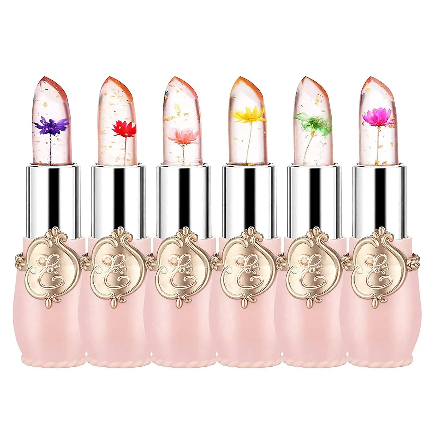 6 Pcs/Set Flower Jelly Lipstick Set Temperature Change Moisturizer Long Lasting Nutritious Balm Magic Color Change Lip Gloss [Limited Christmas Sale]