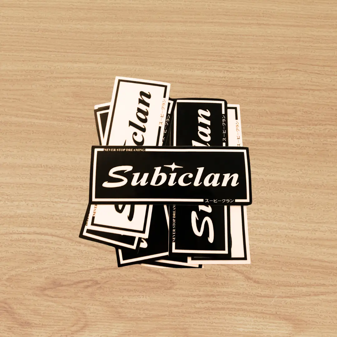 SIGNATURE SUBICLAN BLACK WITH WHITE LETTERING SLAP STICKER