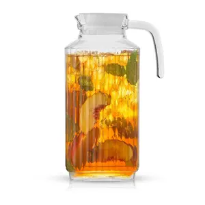 JoyJolt Beverage Serveware 60-oz Glass Pitcher with Handle