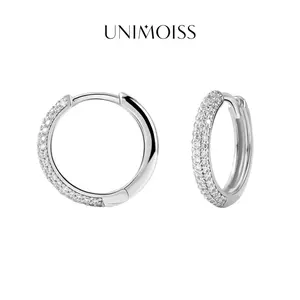 UniMoiss Huggies Moissanite Earring Moissanite Jewelry Perfect Birthday Mother’s Day Gift for Men Women Wedding Set