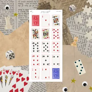 Playing Cards • Junk Journal Sticker Sheet • Game Night • Trinkets & Tidbits • Scrapbook Stickers • Vision Board • Vintage Retro Aesthetic
