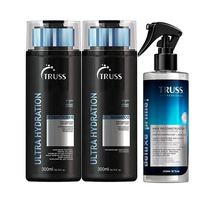 TRUSS Ultra Hydration Shampoo and Conditioner Set Bundle with Deluxe Prime Hair