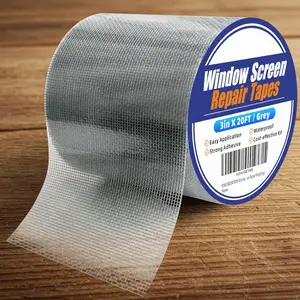 Window Screen Repair Tape 2 Inch x 30 FT - Strong Adhesive Fiberglass Mesh Screen Repair Kit for Windows Doors Tears Holes Black