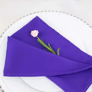 5 Pack Premium Polyester Napkins 20"x20" Purple - 220GSM Stain & Wrinkle Resistant Cloth Napkins