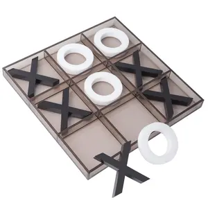 Classic Family Board Game, 12" Giant Acrylic Tic-Tac-Toe Game Set for Home Décor