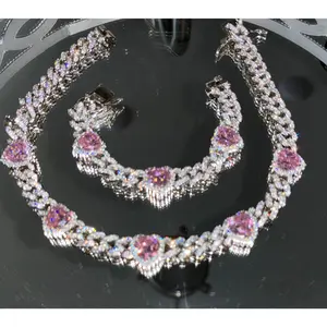 Pink Heart Necklace Set