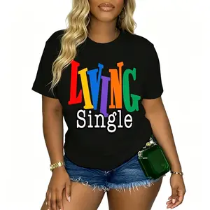 "Living Single" Bright Colored Lettering Graphic Tee |   90s Sitcom Nostalgia Aesthetic Statement T-Shirt |   Men's & Women's Streetwear Casual Top