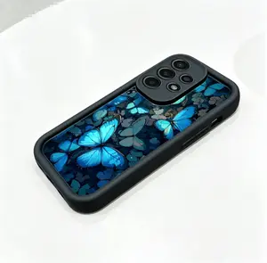 Phone Case - Personalized Blue Butterfly Fashion Pattern Phone Case for Samsung Galaxy S26 S25 S24 S23 S22 S21 Fe Plus Ultra A13 A14 A15 A16 A17 A33 A34 A35 A36 A52 A53 A54 Note20 High-End Stepped Shock Absorption Protective Soft Cas